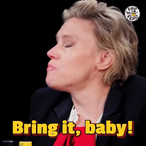 Kate Mckinnon Hot Ones GIF by First We Feast