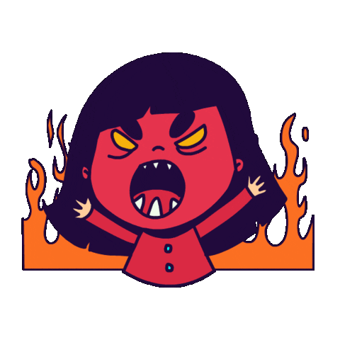 Angry Fire Sticker by Jojoy Matias