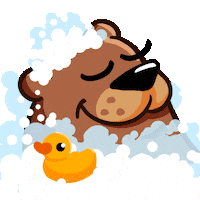 DoomDesign bear duck swim bubble Sticker