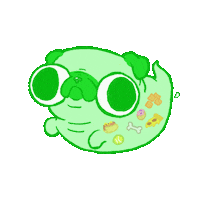 Sprinklebat ghost pug spoopy toot Sticker