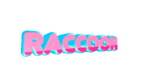 giphyupload text animal wordart raccoon Sticker