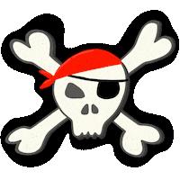 Piratino skull pirate bone pirata Sticker