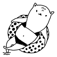 majasbok cat fun summer water GIF