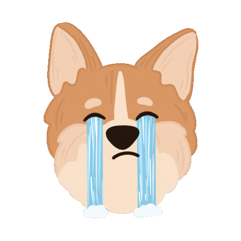 Sad Corgi Sticker by Ann of Facedit