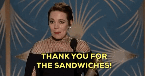 thank you for the sandwiches GIF by Golden Globes