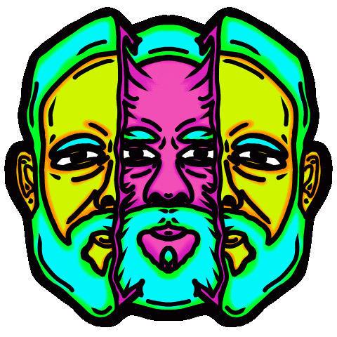 Rainbow Face Sticker