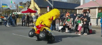 Big Bird Doing Wheelies at St Patrick's Day Parade