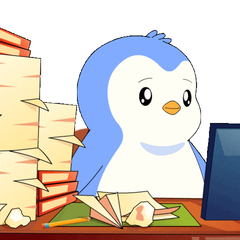 Work Working Sticker by Pudgy Penguins