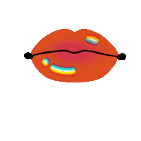 Space Lips Sticker by Cienna Smith