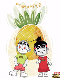 Tropical Fruit Pineapple GIF by Zhotcita