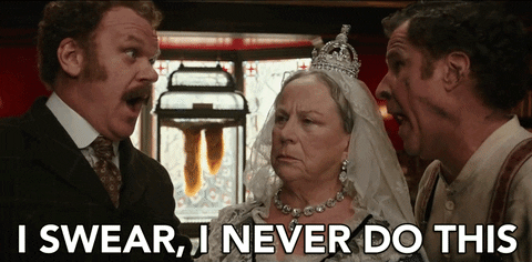 Gif of a man saying 'I swear I never do this'