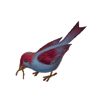 Bird Worm Sticker