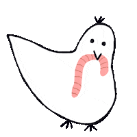 Hungry Bird Sticker by Stephanie T.