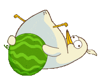 Chicken Watermelon Sticker by BadTimeStories