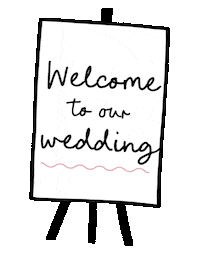 twotabbies wedding welcome poster wedding day Sticker