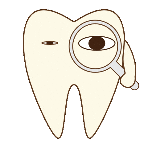 Tooth Magnifying Glass Sticker by dental_sozai