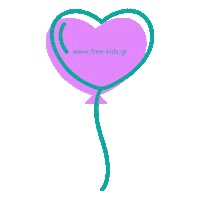 Freekids heart kids free balloon Sticker