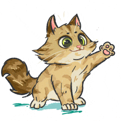 Cat Hello GIF by UpStudiosWorld