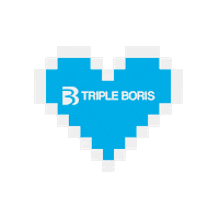 TripleBoris game heart pixel blue Sticker