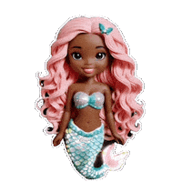 Black Mermaid Swimming Sticker
