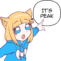 Cat Girl Wow Sticker