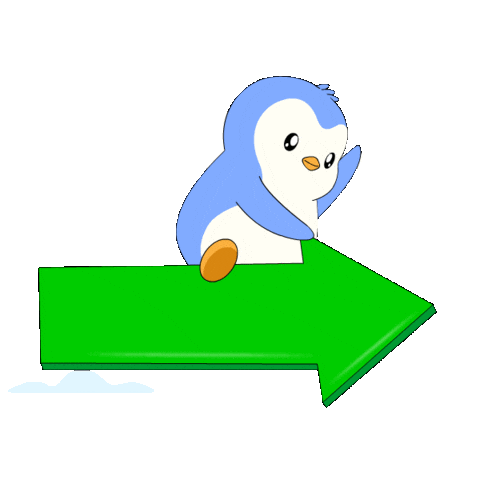 Flying On My Way Sticker by Pudgy Penguins