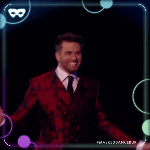 Skipping Joel Dommett GIF by The Masked Singer UK & The Masked Dancer UK