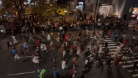 Large Crowds Gather to Watch New York's Village Halloween Parade