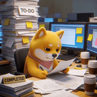 thedogefrens work tired sleepy office GIF