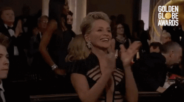 sharon stone applause GIF by Golden Globes