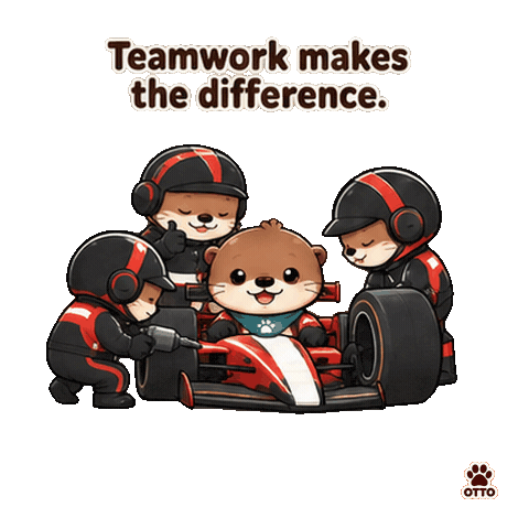 Team Spirit Racing Sticker by Otto the Otter by GleeSpace