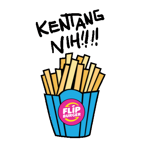 Flipburger fries frenchfries kentang flipburger Sticker
