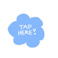 mgjn tap tap here blue flower blue sticker Sticker