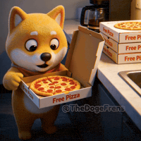 thedogefrens food pizza hungry eating GIF