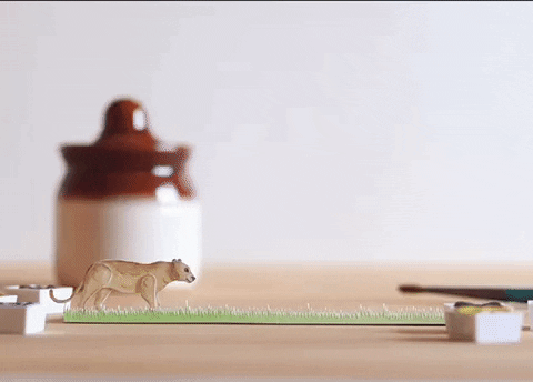 NVillustration giphyupload animation walk lion GIF
