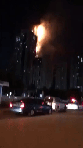 Blaze Consumes Sharjah Skyscraper