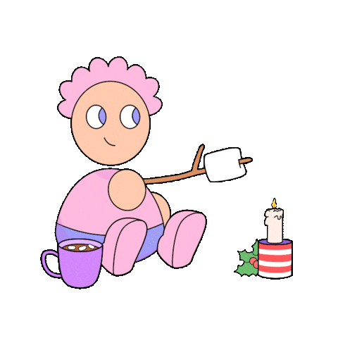 Snow Day Marshmallow Sticker by Fatman