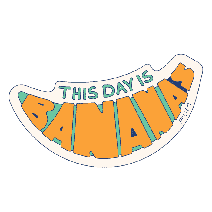 estudio_pum sticker lettering bananas kelly kapoor Sticker