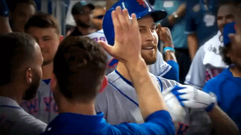 high five new york mets GIF by SNY