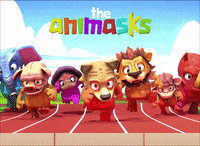 animasks animals running run jump GIF