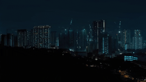kloutit night city lights lion GIF