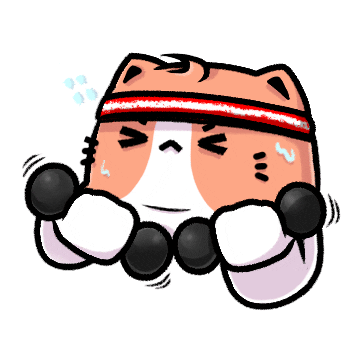 budjifriends giphyupload sport workout cats Sticker