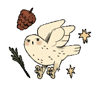 nepeteaa bird owl folk cottagecore Sticker