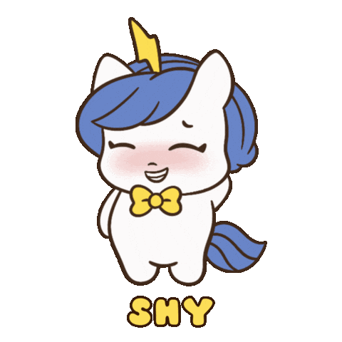 Bu Blushing Sticker by Brave Unicorn
