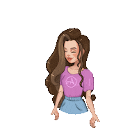 allart_artist love heart girl hair Sticker
