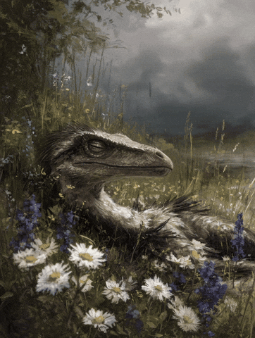 DinosaursWereHereFirst giphyupload sleepy dinosaur sleepy dino GIF