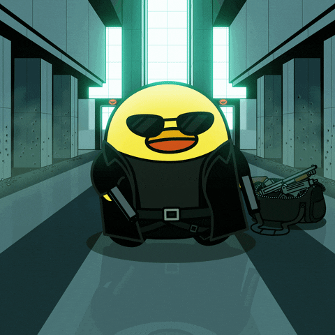 digitalducks giphyupload stabby quacks cartoon duck GIF