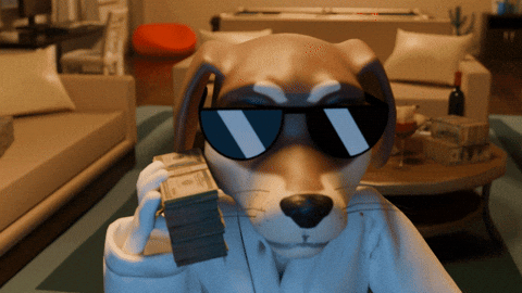 ChesterAbstract giphyupload dog money abstract GIF