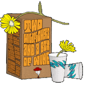 Box Of Wine Drinking Sticker by Ashland Craft