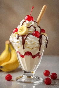 Banana Split GIF by ARTSZCRAFTSZ